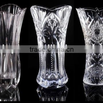 Beautiful Carved Clear Glass Vase