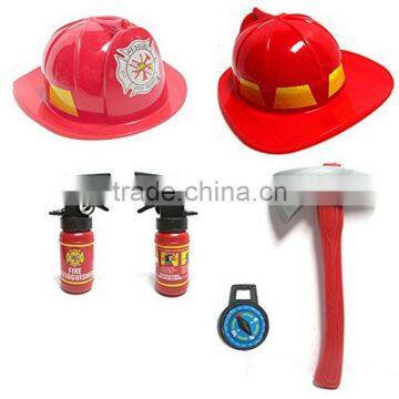 Cheap High Quality Safety Plastic Pretend Toy Fireman Tool Sets and Fireman Helmet For Kids