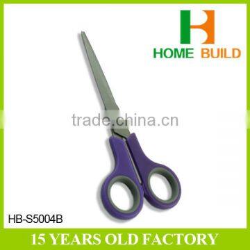 Factory price HB-S5004B Soft Grip TPR Plastic Handle Scissors From China