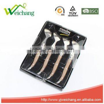 WCJ845 Wholesale Alibaba Stainless Steel 4 Pcs Spoon Plastic Spoon Set