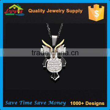 Sample Design Anniversary Stainless Steel Unisex Necklace With Owl Pendant photo-4