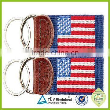 China supplier cheap custom woven keyring