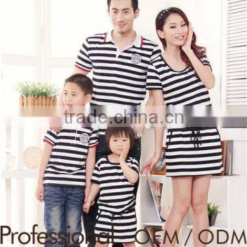 new polo Dad and son family t shirt sets mother and daughter frock dress set family love clothing sets