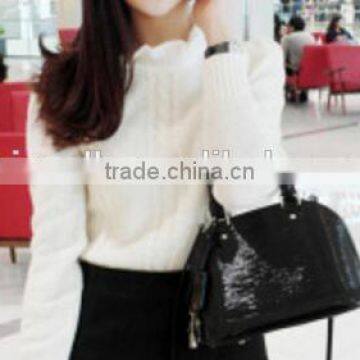 Fashion leisure knitted sweater collar shrug lotus leaf base