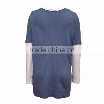 Sporty Women Jumper Combining 3/4 Jersey Sleeves and Beaded V Neckline photo-2