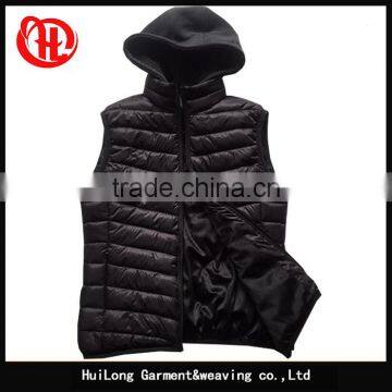 Soft fur lining nylon jacket quilted lady hoody vest