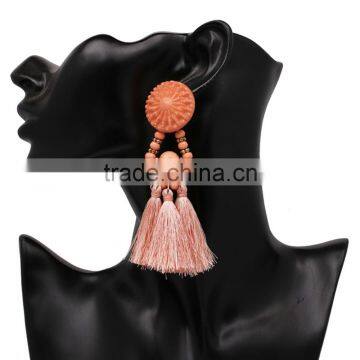 Bohemian Colorful Tassel With Crystal Beads Dangle Earrings for Women Jewelry photo-6