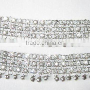 Broad PAYAL Anklets With Bells Pair Silver Tone photo-2
