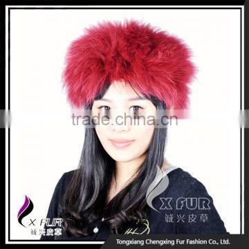 CX-E-35C Wholesale Women's Knit Raccoon Fur Hat And Scarf Sets Hair Band