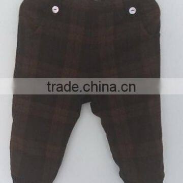 Cool Boys Brown Grid Woolen Pants for Winter