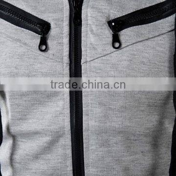 Men Male Hooded Vest Sleeveless Casual Good Selling Waistcoats Burgundy Light Gray Dark Gray photo-2
