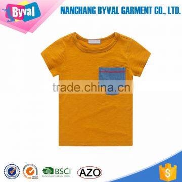 Wholesale Kids Summer Right Side Pocket Blank Cotton T-shirt photo-6