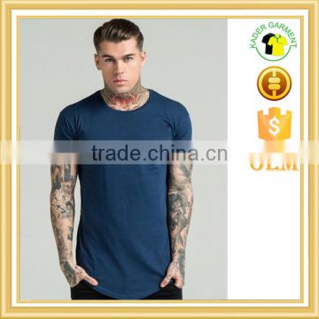 mens hot sale custom t shirts 100% cotton curved hem t-shirts slim fit t shirt bulk