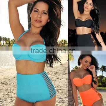 Women's Wrap Halter Bikinis Sets Swimwear Swimwear From China Large Size Bandeau Padded Swimsuit SV003179 photo-6