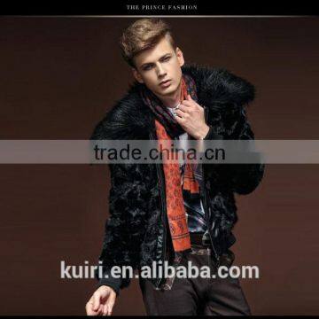 2015 Hot Sales Type Winter Man Luxurious Mink Fur Overcoat With Fox Fur Collar Man Short Turn-down Collar Jackets photo-5