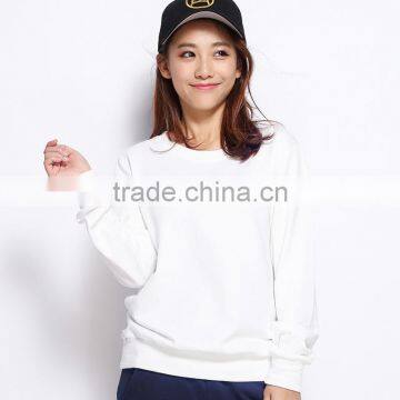 2016 Autumn Long sleeve round neck cotton sweatshirt and hoodies for women Casual pure color blank sweatshirt for women