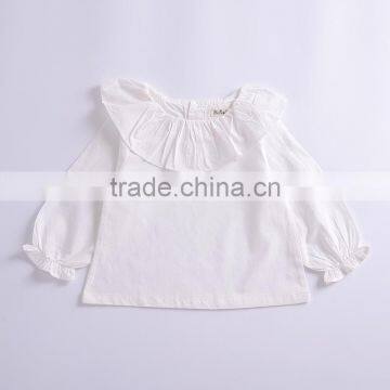 S33613W Baby Girls Latest Fashion Blouse Chiffon Falbala Neck Design Blouse photo-5