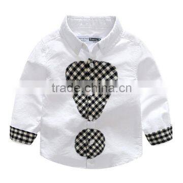 S33462W Autumn Long Sleeve Boys Blouses Breathable 100% Cotton Kids Children Shirts photo-2