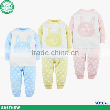 Wholesale 100% cotton winter and autumn long sleeve children clothes set carter baby clothing