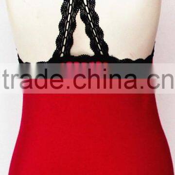 Seamless Women Lace Racer Back Tank Top photo-3