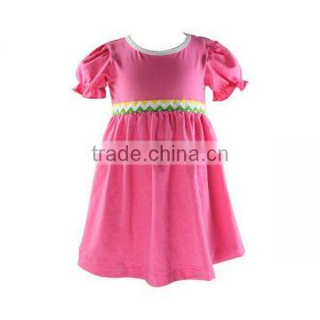 Newest factory wholesale boutique pink ruffle dress for girl