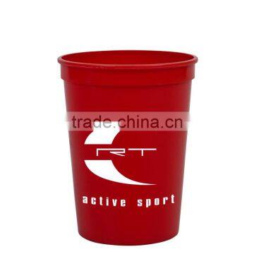 USA Made 12 oz Smooth-Sided Stadium Cup In Solid Colors - BPA-free, FDA compliant and comes with your logo