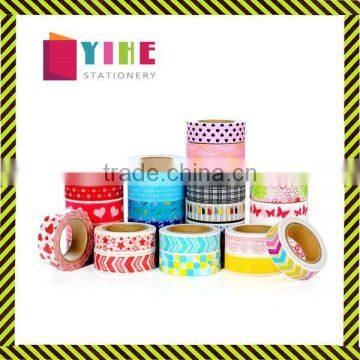 Different patterns washi tape customized colors adhesive paper tape 1.5cm*10m