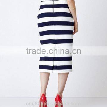 China Manufacturer Ladies Office Wear Stripe Skirt Style photo-3