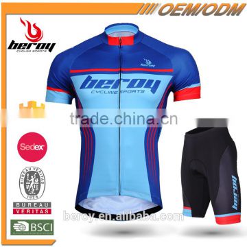 fashion sublimation printing cycling garment sets with gel pad,short sleeve biking clothes for men