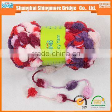 Oeko Tex Fancy Yarn Supplier Shingmore Bridge Cheap Sales High Quality Polyester Thick Yarn With Pompom photo-3