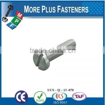 Made in Taiwan Micro Slotted Nickel Plated Brass Stainless Steel Head Slotted Machine Screw