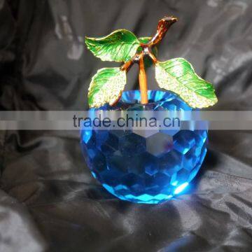 peacock blue crystal apple wedding gift