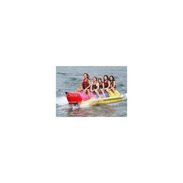 Blue Yellow Banana Boat Inflatable Rafts 6 Person Capacity SGS CE Certification