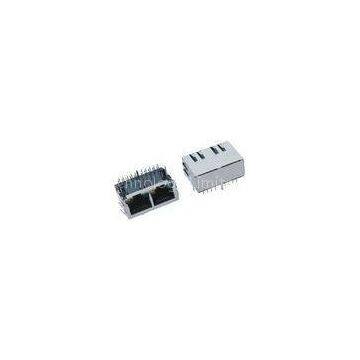 RJ45 Female Jack , 1x2 Port RJ45 PCB Connector Modules With Shield