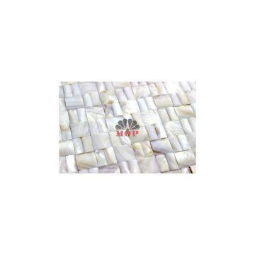White 3D Brick Wall Slab Pearl Shell Bathroom photo-3