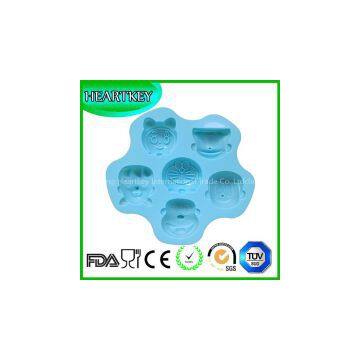 100% Food Grade 6-Cavity Doraemon Family Portraits Silicone Cake Soap Chocolate Decoration Mold photo-2