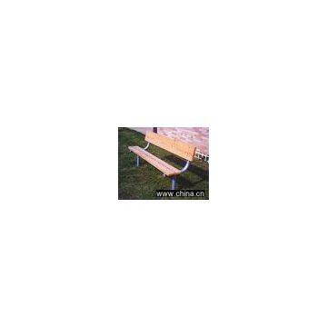 Heavy Duty Stationary Painted Steel Park Bench w/2x4 Lumber