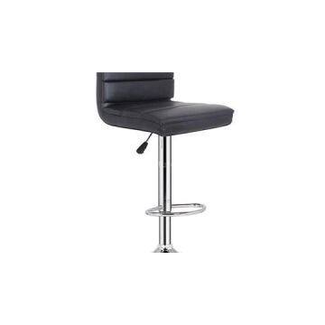 Black Leather Bar Chair With Footrest