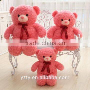 Yangzhou plush toy factory supply multicolor teddy bear plush toy with bow