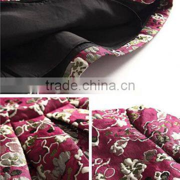 Women A Line Short Sleeve Lace Dress Fabric Embroidery Mini Dress With Pattern photo-6