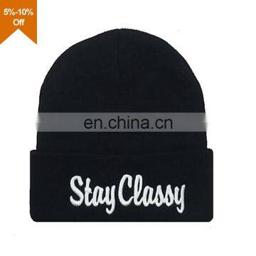 New trend acrylic fabric custom made beanie