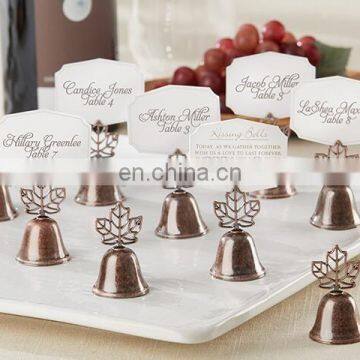 Wedding Decoration "Lustrous Leaf" Kissing Bell Place Card Holder