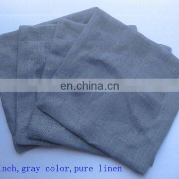 100% pure linen cocktail napkins in gray color for wholesale