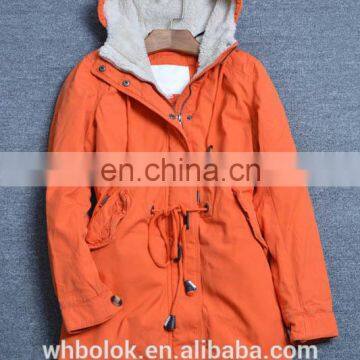 OEM Navy Parka Women Winter Green Coat High Quality Custom-made Fleece Lined With Hooy