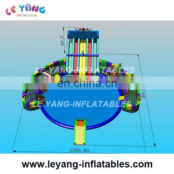 2017 new design Giant inflatable water park with slide and pool used on land