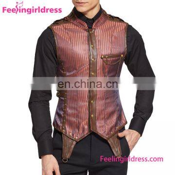 New Design Lacing Shoulder 8 Steel Boned Steampunk Loss Weight Corset For Men