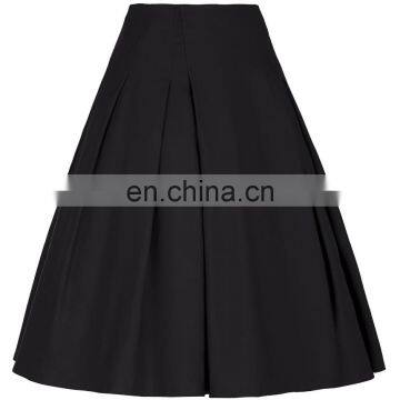 Grace Karin Women Solid Color High Stretchy Vintage Retro A-Line Short Black Skirt CL010451-1 photo-2