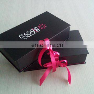 Fashion Black Paper Packing Boxes For Swimmer and Bikini, Ribbon Folding Gift Paper Box