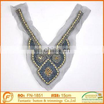 handmade beaded neck collor sew on garments