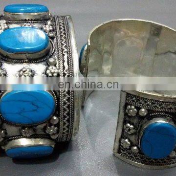 (KB-1020) tribal Afghan Gems Cuff